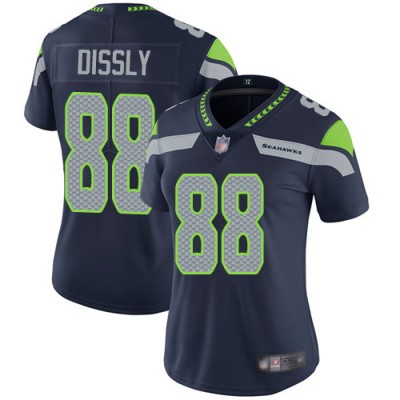 Nike Seattle Seahawks #88 Will Dissly Steel Blue Team Color Women's Stitched NFL Vapor Untouchable Limited Jersey